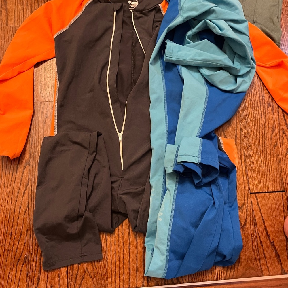 Kids Swim Rashguard Set - Orange and Blue
